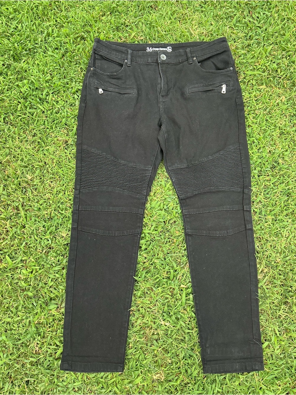 Men's Black Skinny Moto-Style Jeans